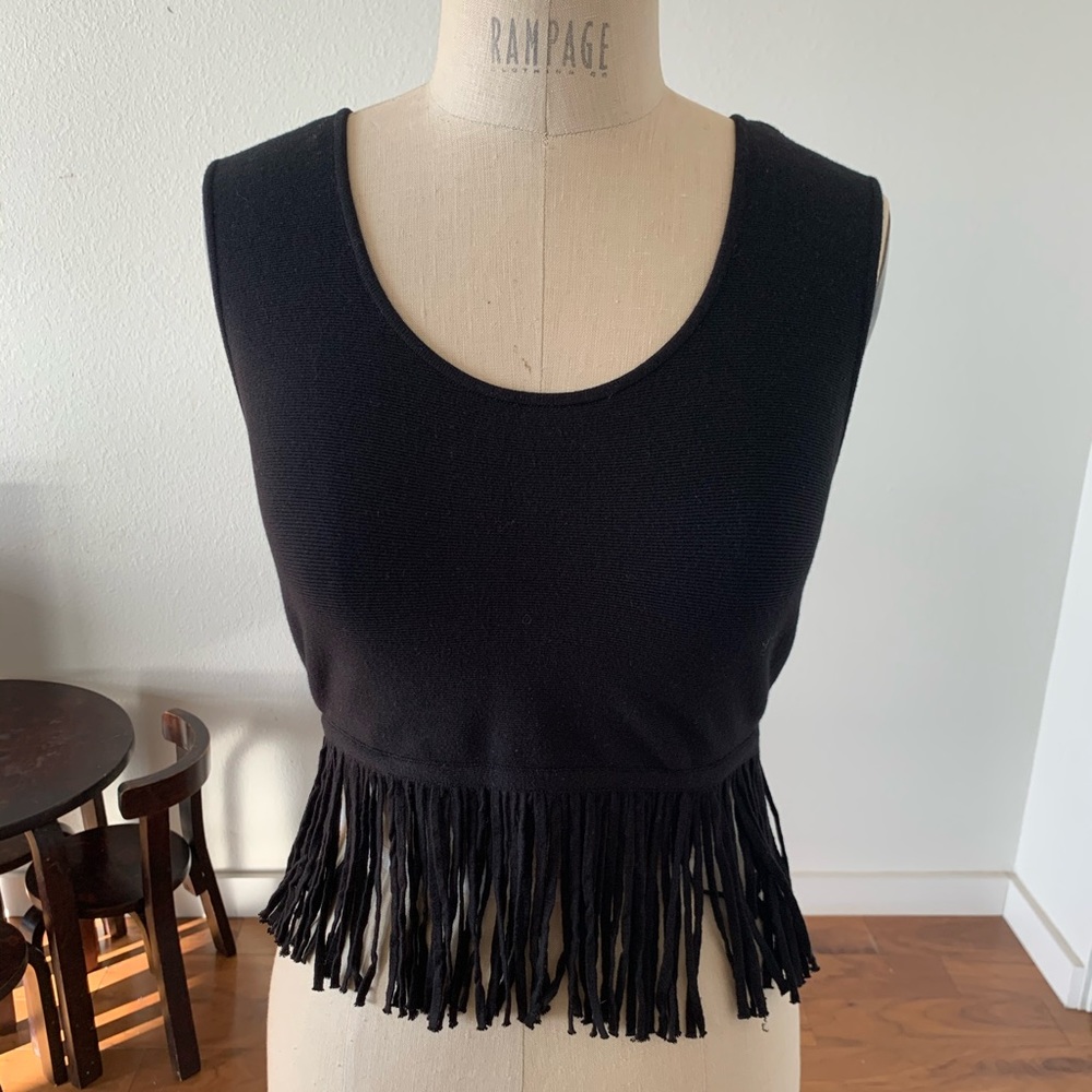 BCBG fringed crop top